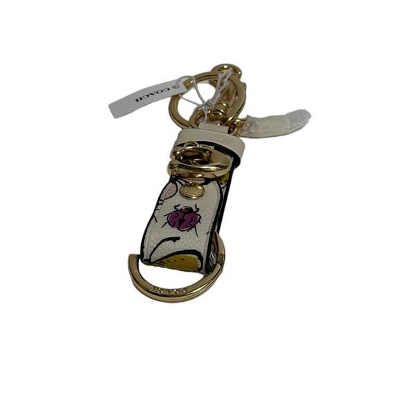 Coach Trigger Snap Bag Charm With Creature Print Keychain - Picture 4 of 6
